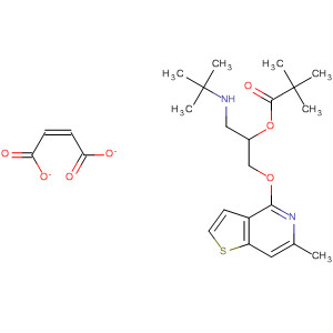 64210-92-0  Propanoic acid, 2,2-dimethyl-,1-[[(1,1-dimethylethyl)amino]methyl]-2-[(6-methylthieno[3,2-c]pyridin-4-yl)oxy]ethyl ester, (2Z)-2-butenedioate (1:1)