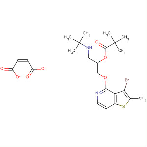 64210-94-2  Propanoic acid, 2,2-dimethyl-,2-[(3-bromo-2-methylthieno[3,2-c]pyridin-4-yl)oxy]-1-[[(1,1-dimethylethyl)amino]methyl]ethyl ester, (2Z)-2-butenedioate (1:1)