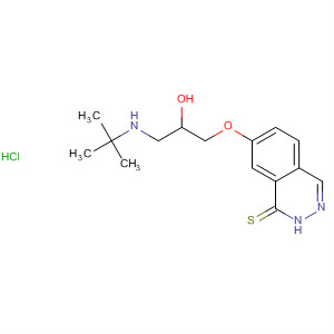 64223-78-5  1(2H)-Phthalazinethione,7-[3-[(1,1-dimethylethyl)amino]-2-hydroxypropoxy]-, monohydrochloride