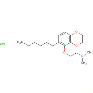 64243-06-7  Ethanamine,2-[(6-hexyl-2,3-dihydro-1,4-benzodioxin-5-yl)oxy]-N,N-dimethyl-,hydrochloride