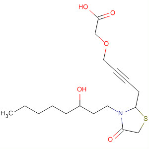 64250-34-6  Acetic acid, [[4-[3-(3-hydroxyoctyl)-4-oxo-2-thiazolidinyl]-2-butynyl]oxy]-