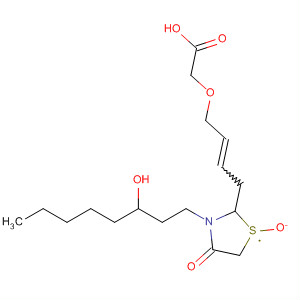 64250-37-9  Acetic acid,[[4-[3-(3-hydroxyoctyl)-1-oxido-4-oxo-2-thiazolidinyl]-2-butenyl]oxy]-