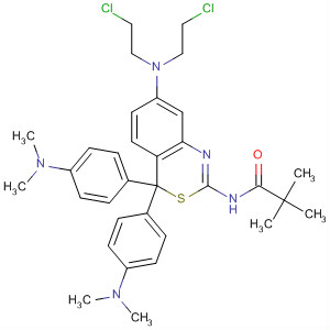 64266-71-3  Propanamide,N-[7-[bis(2-chloroethyl)amino]-4,4-bis[4-(dimethylamino)phenyl]-4H-3,1-benzothiazin-2-yl]-2,2-dimethyl-