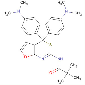 64267-05-6  Propanamide,N-[4,4-bis[4-(dimethylamino)phenyl]-4H-furo[2,3-d][1,3]thiazin-2-yl]-2,2-dimethyl-