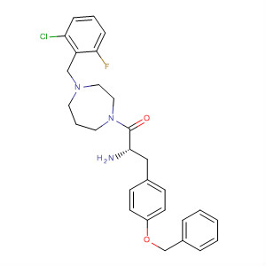 636604-97-2  1H-1,4-Diazepine,1-[(2S)-2-amino-1-oxo-3-[4-(phenylmethoxy)phenyl]propyl]-4-[(2-chloro-6-fluorophenyl)methyl]hexahydro-