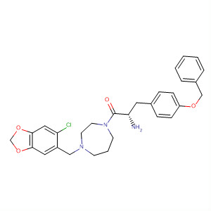 636605-10-2  1H-1,4-Diazepine,1-[(2S)-2-amino-1-oxo-3-[4-(phenylmethoxy)phenyl]propyl]-4-[(6-chloro-1,3-benzodioxol-5-yl)methyl]hexahydro-