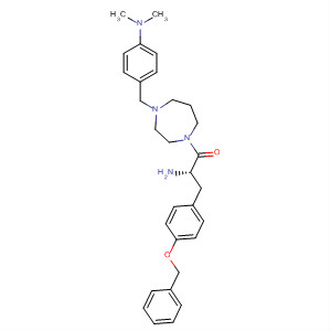 636605-17-9  1H-1,4-Diazepine,1-[(2S)-2-amino-1-oxo-3-[4-(phenylmethoxy)phenyl]propyl]-4-[[4-(dimethylamino)phenyl]methyl]hexahydro-