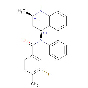637005-76-6  4-Quinolinamine,1-(3-fluoro-4-methylbenzoyl)-1,2,3,4-tetrahydro-2-methyl-N-phenyl-,(2R,4S)-rel-