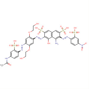 637011-54-2  2,7-Naphthalenedisulfonic acid,3-[[4-[[4-(acetylamino)-2-sulfophenyl]azo]-2,5-bis(2-hydroxyethoxy)phenyl]azo]-5-amino-4-hydroxy-6-[(4-nitro-2-sulfophenyl)azo]-