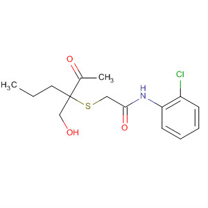 63759-47-7  Acetamide, 2-[[1-acetyl-1-(hydroxymethyl)butyl]thio]-N-(2-chlorophenyl)-