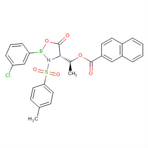 637779-59-0  2-Naphthalenecarboxylic acid,(1S)-1-[(4S)-2-(3-chlorophenyl)-3-[(4-methylphenyl)sulfonyl]-5-oxo-1,3,2-oxazaborolidin-4-yl]ethyl ester