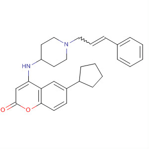638191-75-0  2H-1-Benzopyran-2-one,6-cyclopentyl-4-[[1-(3-phenyl-2-propenyl)-4-piperidinyl]amino]-
