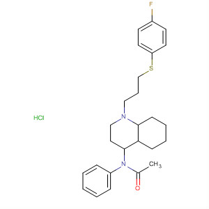 63825-95-6  Acetamide,N-[1-[3-[(4-fluorophenyl)thio]propyl]decahydro-4-quinolinyl]-N-phenyl-,monohydrochloride