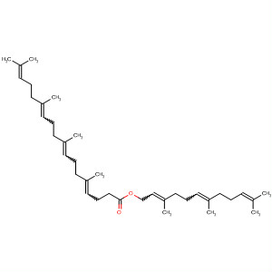 63839-66-7  4,8,12,16-Octadecatetraenoic acid, 5,9,13,17-tetramethyl-,3,7,11-trimethyl-2,6,10-dodecatrienyl ester