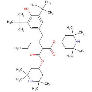 63843-90-3  Propanedioic acid,[[3,5-bis(1,1-dimethylethyl)-4-hydroxyphenyl]methyl]butyl-,bis(2,2,6,6-tetramethyl-4-piperidinyl) ester