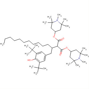 63844-00-8  Propanedioic acid,[[3,5-bis(1,1-dimethylethyl)-4-hydroxyphenyl]methyl]dodecyl-,bis(1,2,2,6,6-pentamethyl-4-piperidinyl) ester