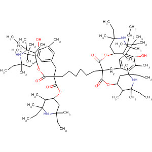 63844-30-4  2,2,9,9-Decanetetracarboxylic acid,1,10-bis[3-(1,1-dimethylethyl)-4-hydroxy-5-methylphenyl]-,tetrakis(2,6-diethyl-2,3,6-trimethyl-4-piperidinyl) ester