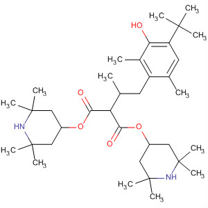 63844-32-6  Propanedioic acid,[[4-(1,1-dimethylethyl)-3-hydroxy-2,6-dimethylphenyl]methyl]ethyl-,bis(2,2,6,6-tetramethyl-4-piperidinyl) ester