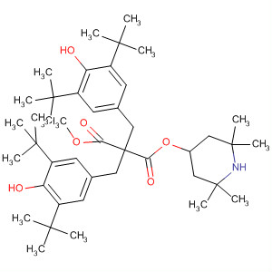 63864-13-1  Propanedioic acid,bis[[3,5-bis(1,1-dimethylethyl)-4-hydroxyphenyl]methyl]-, methyl2,2,6,6-tetramethyl-4-piperidinyl ester