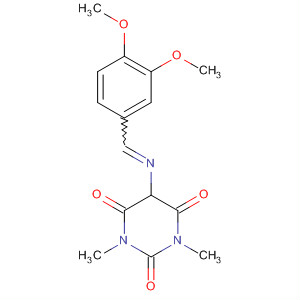 63873-73-4  2,4,6(1H,3H,5H)-Pyrimidinetrione,5-[[(3,4-dimethoxyphenyl)methylene]amino]-1,3-dimethyl-