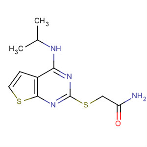 63895-72-7  Acetamide, 2-[[4-[(1-methylethyl)amino]thieno[2,3-d]pyrimidin-2-yl]thio]-