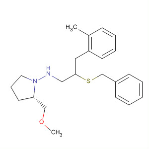 639076-88-3  1-Pyrrolidinamine,2-(methoxymethyl)-N-[(1R,2S)-1-methyl-3-phenyl-2-[(phenylmethyl)thio]propyl]-, (2S)-