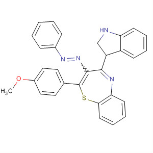 639085-91-9  1,5-Benzothiazepine,2,3-dihydro-4-(1H-indol-3-yl)-2-(4-methoxyphenyl)-3-(phenylazo)- 639085-91-9  1,5-Benzothiazepine,2,3-dihydro-4-(1H-indol-3-yl)-2-(4-methoxyphenyl)-3-(phenylazo)-