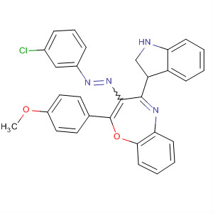 639085-93-1  1,5-Benzoxazepine,3-[(3-chlorophenyl)azo]-2,3-dihydro-4-(1H-indol-3-yl)-2-(4-methoxyphenyl)-