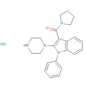 63926-29-4  Pyrrolidine, 1-[[1-phenyl-2-(1-piperazinyl)-1H-indol-3-yl]carbonyl]-,monohydrochloride