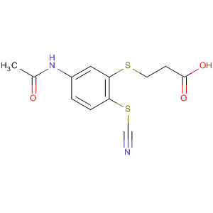 63928-34-7  Propanoic acid, 3-[[5-(acetylamino)-2-thiocyanatophenyl]thio]-