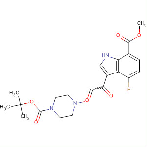 639519-59-8  1H-Indole-7-carboxylic acid,3-[[4-[(1,1-dimethylethoxy)carbonyl]-1-piperazinyl]oxoacetyl]-4-fluoro-,methyl ester