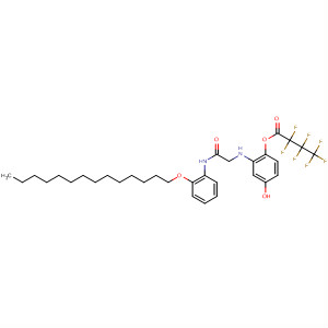 63966-52-9  Butanoic acid, heptafluoro-,4-hydroxy-2-[[2-oxo-2-[[2-(tetradecyloxy)phenyl]amino]ethyl]amino]phenyl ester