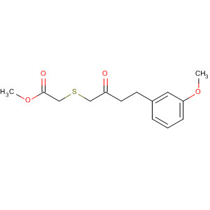 63988-14-7  Acetic acid, [[4-(3-methoxyphenyl)-2-oxobutyl]thio]-, methyl ester