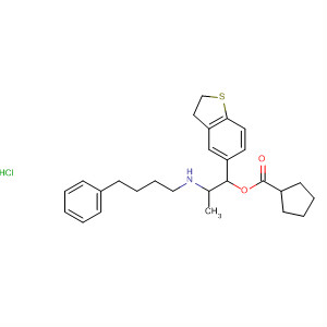 63998-02-7  Cyclopentanecarboxylic acid,1-(2,3-dihydrobenzo[b]thien-5-yl)-2-[(4-phenylbutyl)amino]propyl ester,hydrochloride