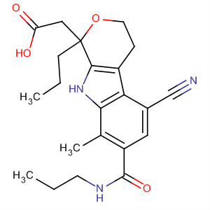 630399-36-9  Pyrano[3,4-b]indole-1-acetic acid,5-cyano-1,3,4,9-tetrahydro-8-methyl-1-propyl-7-[(propylamino)carbonyl]-