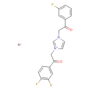 630403-93-9  1H-Imidazolium,1-[2-(3,4-difluorophenyl)-2-oxoethyl]-3-[2-(3-fluorophenyl)-2-oxoethyl]-,bromide