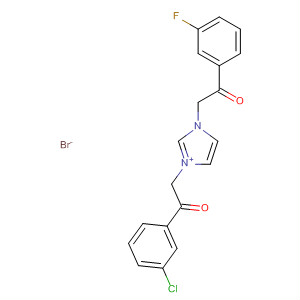 630404-04-5  1H-Imidazolium,1-[2-(3-chlorophenyl)-2-oxoethyl]-3-[2-(3-fluorophenyl)-2-oxoethyl]-,bromide