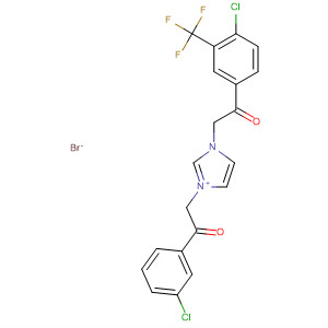 630404-11-4  1H-Imidazolium,1-[2-(3-chlorophenyl)-2-oxoethyl]-3-[2-[4-chloro-3-(trifluoromethyl)phenyl]-2-oxoethyl]-, bromide
