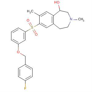 630404-69-2  1H-3-Benzazepine,7-[[3-[(4-fluorophenyl)methoxy]phenyl]sulfonyl]-2,3,4,5-tetrahydro-8-methoxy-3-methyl-