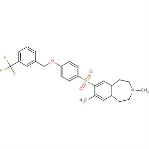 630405-25-3  1H-3-Benzazepine,2,3,4,5-tetrahydro-3,7-dimethyl-8-[[4-[[3-(trifluoromethyl)phenyl]methoxy]phenyl]sulfonyl]-