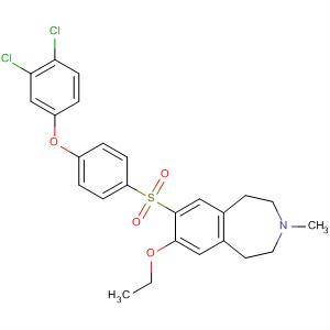 630406-28-9  1H-3-Benzazepine,7-[[4-(3,4-dichlorophenoxy)phenyl]sulfonyl]-8-ethoxy-2,3,4,5-tetrahydro-3-methyl-