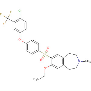 630406-29-0  1H-3-Benzazepine,7-[[4-[4-chloro-3-(trifluoromethyl)phenoxy]phenyl]sulfonyl]-8-ethoxy-2,3,4,5-tetrahydro-3-methyl-