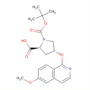 630421-67-9  1,2-Pyrrolidinedicarboxylic acid, 4-[(6-methoxy-1-isoquinolinyl)oxy]-,1-(1,1-dimethylethyl) ester, (2S,4R)-