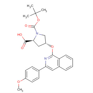 630421-85-1  1,2-Pyrrolidinedicarboxylic acid,4-[[3-(4-methoxyphenyl)-1-isoquinolinyl]oxy]-, 1-(1,1-dimethylethyl) ester,(2S,4R)-