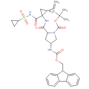 630422-48-9  1-Pyrrolidinecarboxylic acid,2-[[[1-[[(cyclopropylsulfonyl)amino]carbonyl]-2-ethenylcyclopropyl]amino]carbonyl]-4-[[(9H-fluoren-9-ylmethoxy)carbonyl]amino]-,1,1-dimethylethyl ester, (2S,4R)-