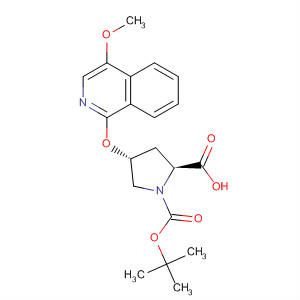 630422-75-2  1,2-Pyrrolidinedicarboxylic acid, 4-[(4-methoxy-1-isoquinolinyl)oxy]-,1-(1,1-dimethylethyl) ester, (2S,4R)-
