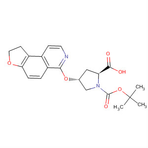 630423-16-4  1,2-Pyrrolidinedicarboxylic acid,4-[(1,2-dihydrofuro[3,2-f]isoquinolin-6-yl)oxy]-, 1-(1,1-dimethylethyl)ester, (2S,4R)-