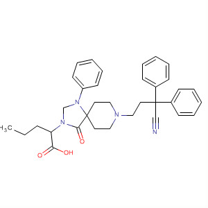 630425-77-3  1,3,8-Triazaspiro[4.5]decane-3-pentanoic acid,8-(3-cyano-3,3-diphenylpropyl)-4-oxo-1-phenyl-