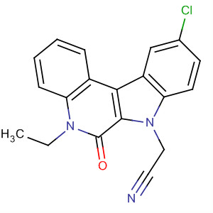 63190-19-2  7H-Indolo[2,3-c]quinoline-7-acetonitrile,10-chloro-5-ethyl-5,6-dihydro-6-oxo-