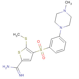 631908-15-1  2-Thiophenecarboximidamide,4-[[3-(4-methyl-1-piperazinyl)phenyl]sulfonyl]-5-(methylthio)-